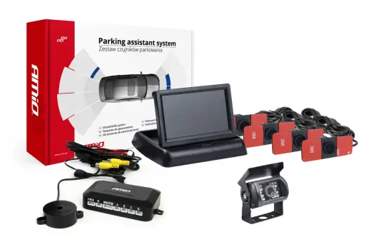 Parking assistant system TFT02 4,3" with HD-501-IR 4 sensors black inside mount