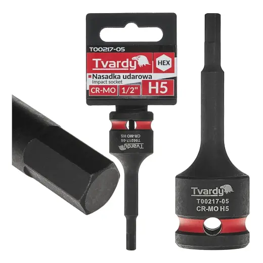 Šešiabriaunė smūginė galvutė 1/2" H5 CR-MO