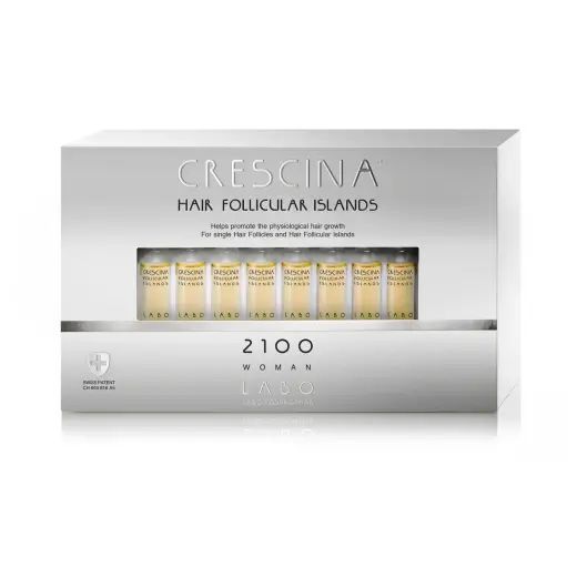 Set, Labo, Crescina Follicular Islands 2100, For Growth Stimulation, Ampoules Treatment Serum, For Scalp, For Women, 20 pcs