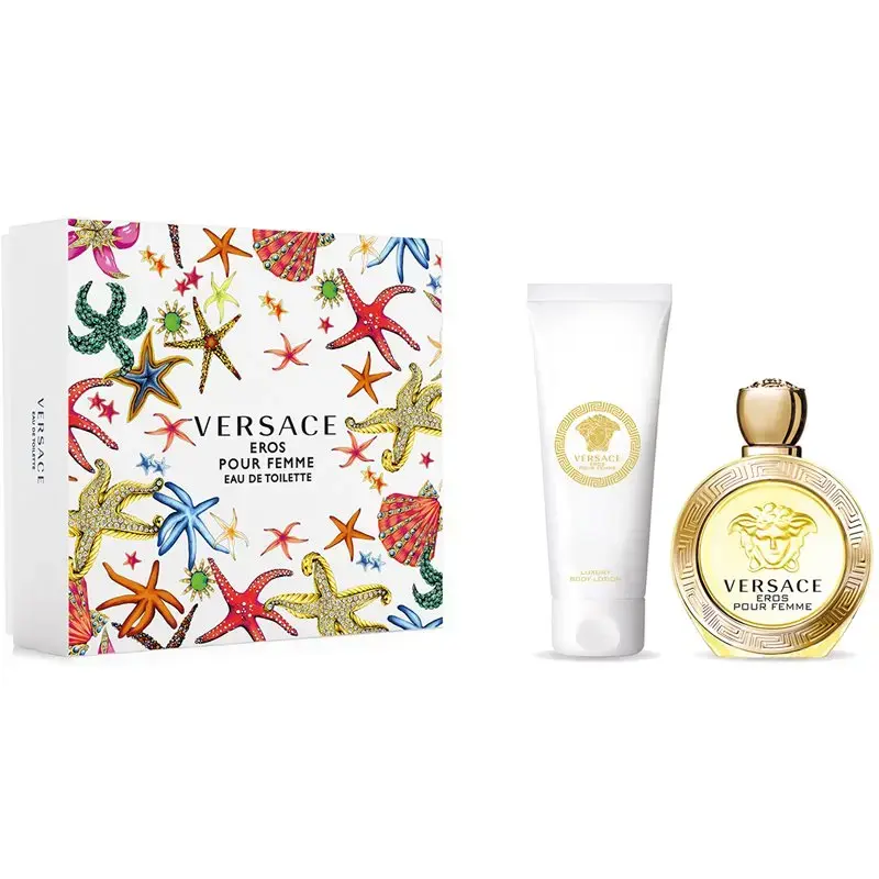 Versace Eros Pour Femme 2 Piece Gift Set: Eau De Toilette 100ml - Body Lotion 15