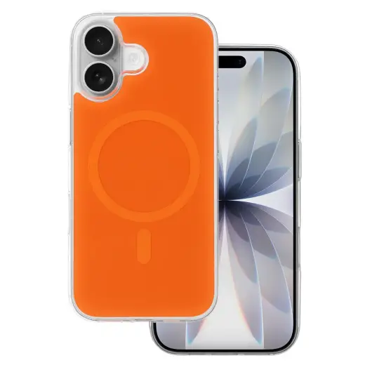 Glossy telefoni ümbris MagSafe toega iPhone 17 oranž