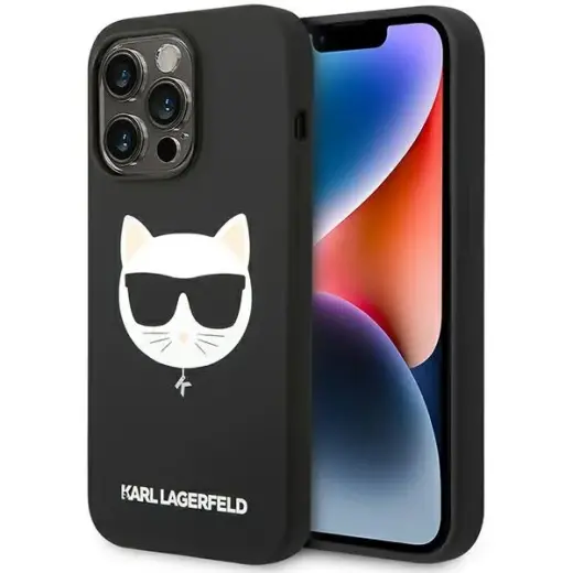 Karl Lagerfeld KLHMP14XSLCHBK iPhone 14 Pro Max 6,7" hardcase czarny|black Silicone Choupette Head Magsafe