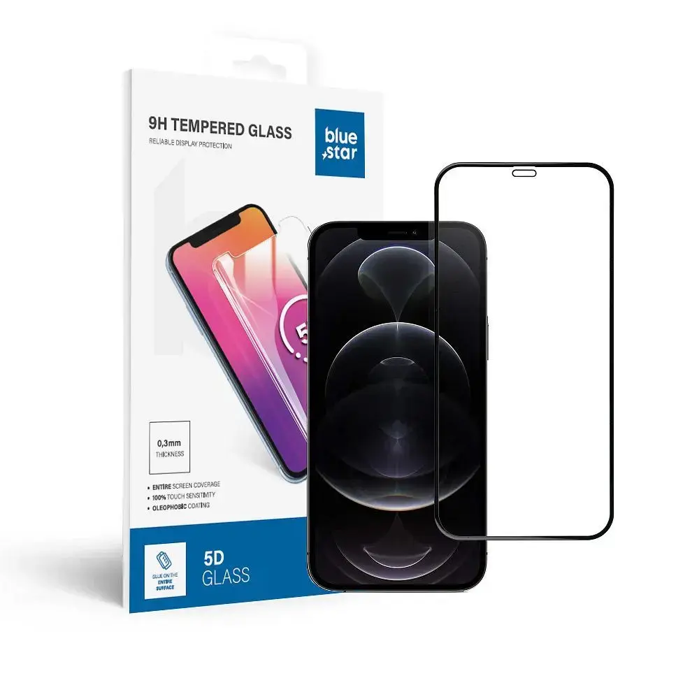 Tempered glass to iPhone 12 PRO MAX (full glue) Blue Star 5D black