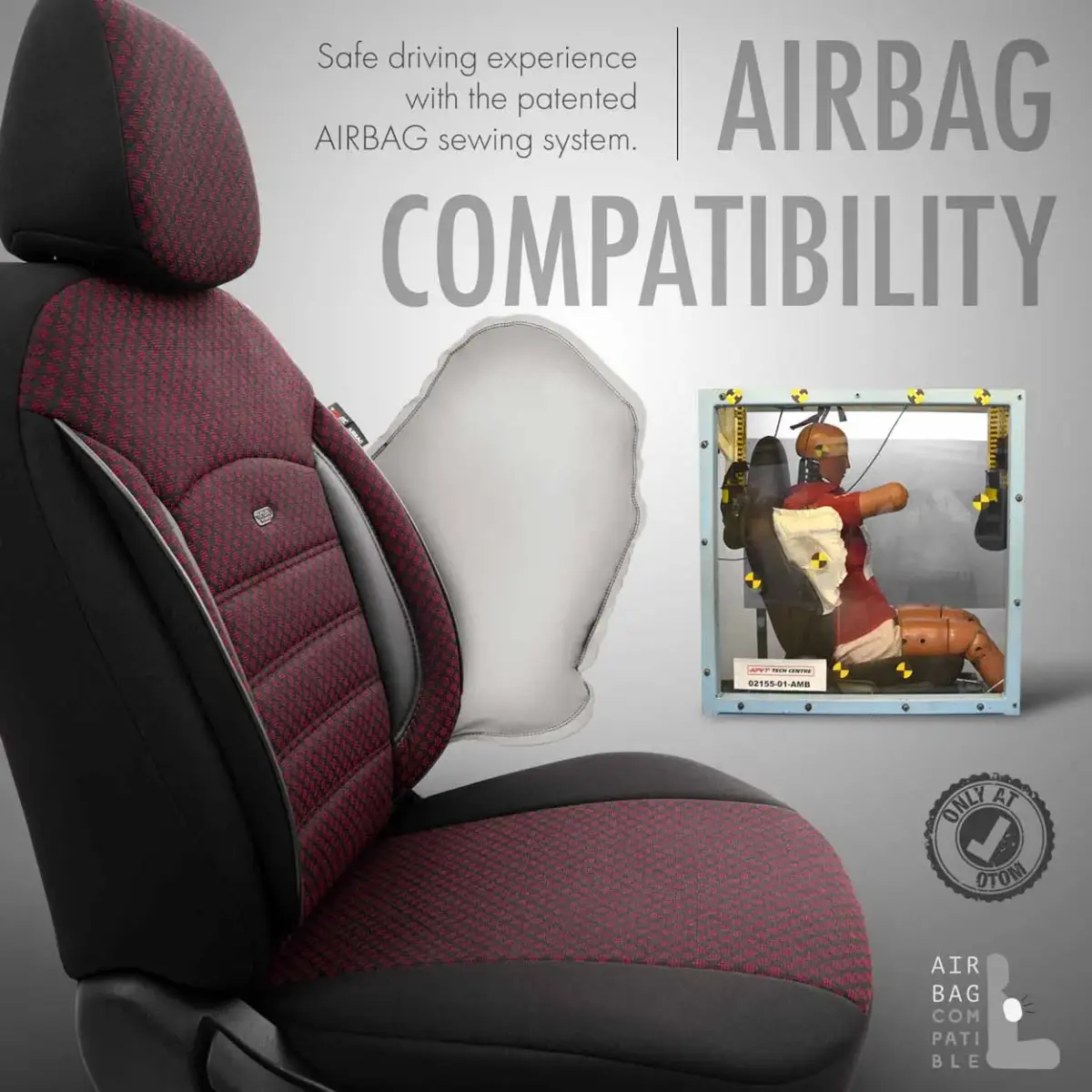 Car seat covers set OTOM SPORT PLUS 103 BURGUNDY NZ