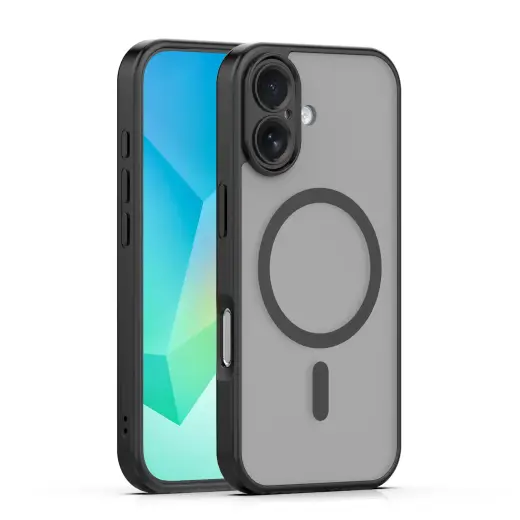 Mag Matt phone case with MagSafe support for iPhone 16 black