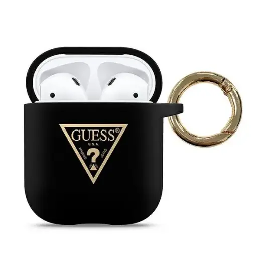 GUACA2LSTLBK Guess Triangle Silicone Case for Airpods 1|2 Black
