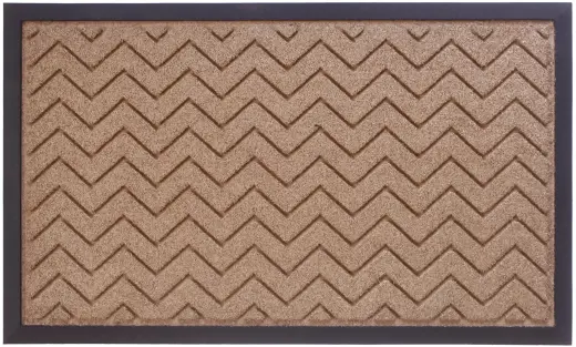 Doormat 45x75cm beige zigzag