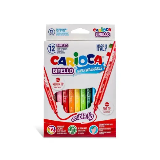 Flomasteri CARIOCA Birello divpusējie, 12gab.