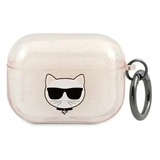 Karl Lagerfeld case for Airpods Pro KLAPUCHGD gold Glitter Choupette