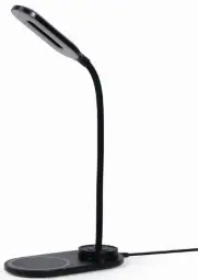 Galda lampa Gembird Desk Lamp with Wireless Charger Black