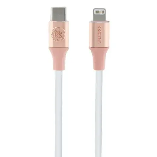 Guess datu pārraides un uzlādes vads | MFI | USB-C uz Lightning | 1.5m | rozā