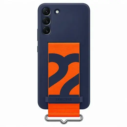 EF-GS906TNE Samsung Silicone Cover with Strap for Galaxy S22+ Navy