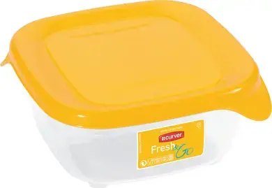 Food container square 0,25L Fresh&Go yellow 