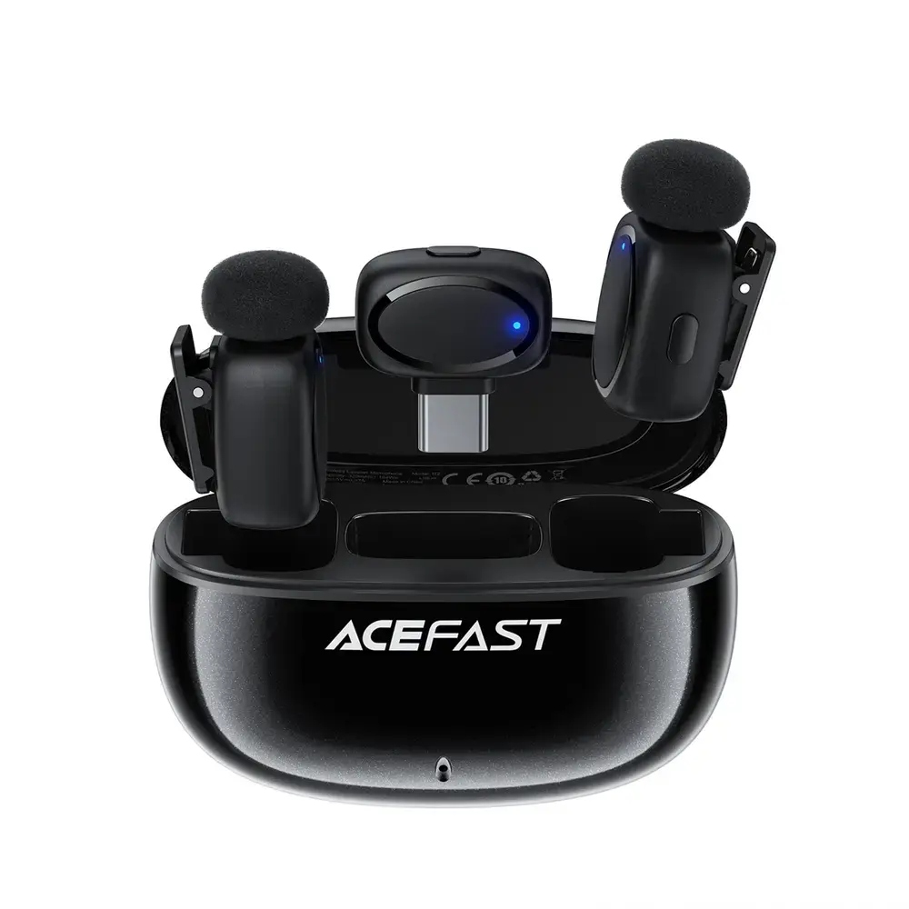 Acefast R2 Wireless Lavalier Microphones - Black