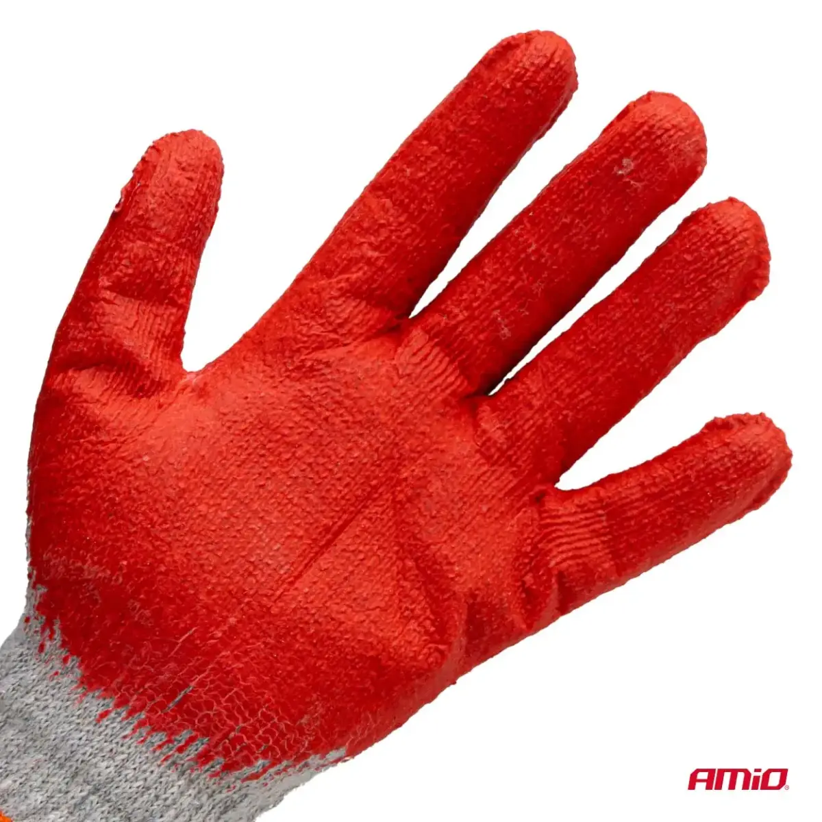 Polycotton latex coated gloves 10 pcs Size 9 AMIO-04630