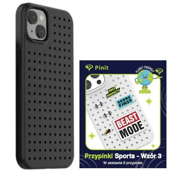 Pinit Dynamic + Sports Pin maciņš telefonam iPhone 14 | iPhone 15 | iPhone 13 melns