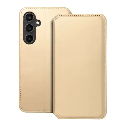 DUAL POCKET raamatutüüpi telefoni ümbris Samsung Galaxy S23 FE (S711) kuldne
