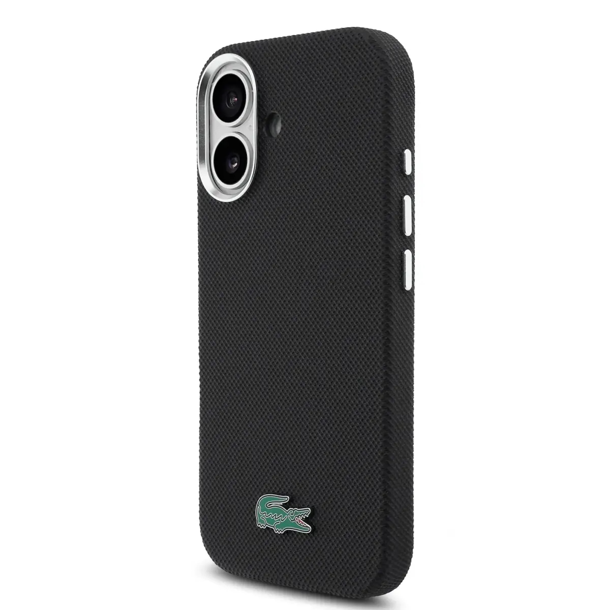 Lacoste Iconic Petit Pique Metal Logo maciņš ar MagSafe atbalstu telefonam iPhone 16 melns