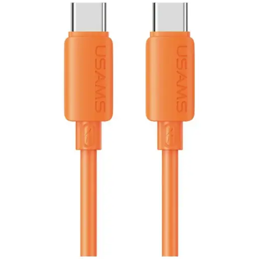 USAMS U98 duomenų perdavimo ir įkrovimo laidas | USB-C į USB-C | 60W | oranžinis