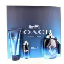 Coach Blue Gift Set EDT 100 ml, shower gel 100 ml, and EDT 15 ml.
