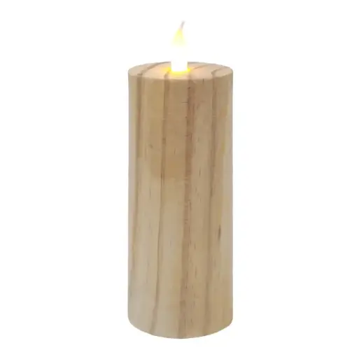 Dekors Svece LED 6x15cm, koka efektu