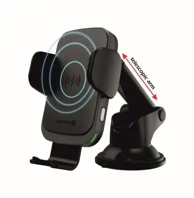 Swissten W2-HK3 Turētājs Ar 15W Wireless Uzlādi + Micro USB Vads 1.2m Melns