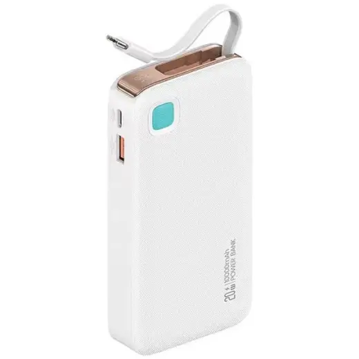 USAMS XY Series ārējais akumulators (powerbank) | 10000 mAh | 20W | USB-C | balts