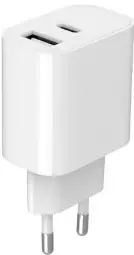 Gembird travel charger | USB-C, USB-A | white
