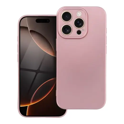 Metallic phone case for iPhone 16 Pro pink