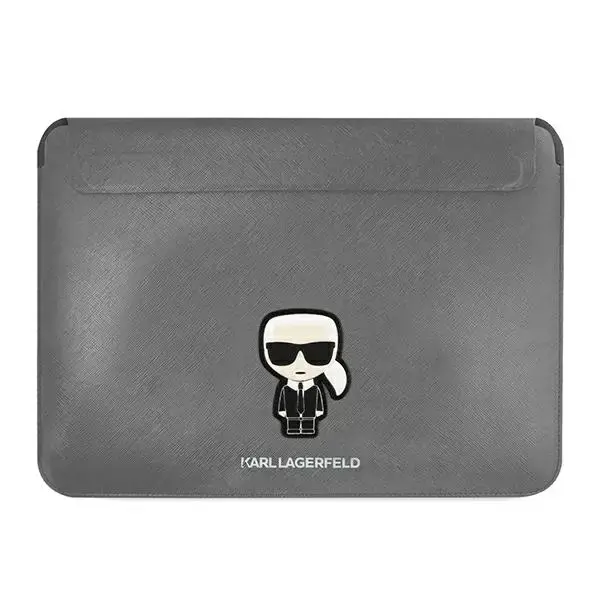 Karl Lagerfeld Saffiano Ikonik Computer Sleeve 13|14" Silver