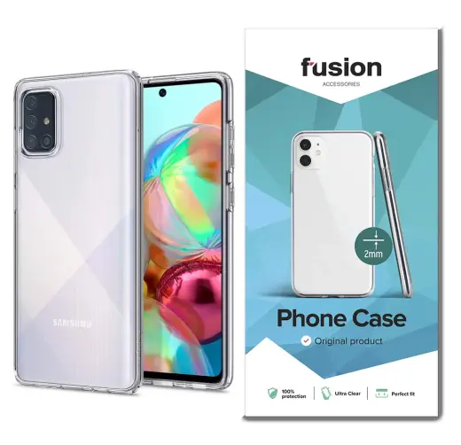 Fusion Ultra Clear Series 2 mm Izturīgs Silikona Aizsargapvalks Samsung A715 Galaxy A71 Caurspīdīgs (EU Blister)