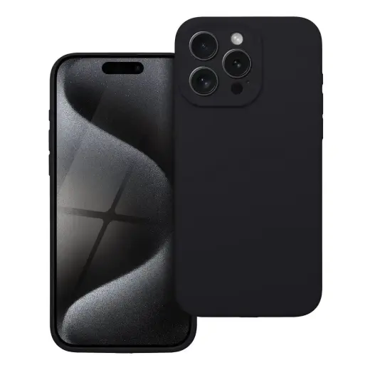 Silicone 2mm phone case for iPhone 15 Pro Max black