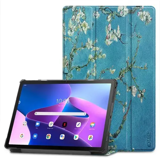 Чехол Tech-Protect SmartCase для Lenovo Tab M10 Plus (3rd gen.) 10.6" TB-125 | TB-128 - синий с цветами сакуры