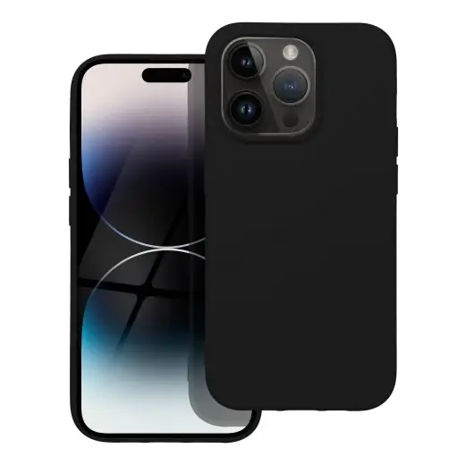 Silicone telefono dėklas iPhone 14 Pro juodas