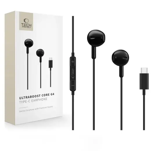 TECH-PROTECT ULTRABOOST TYPE-C EARPHONE CORE G4 BLACK