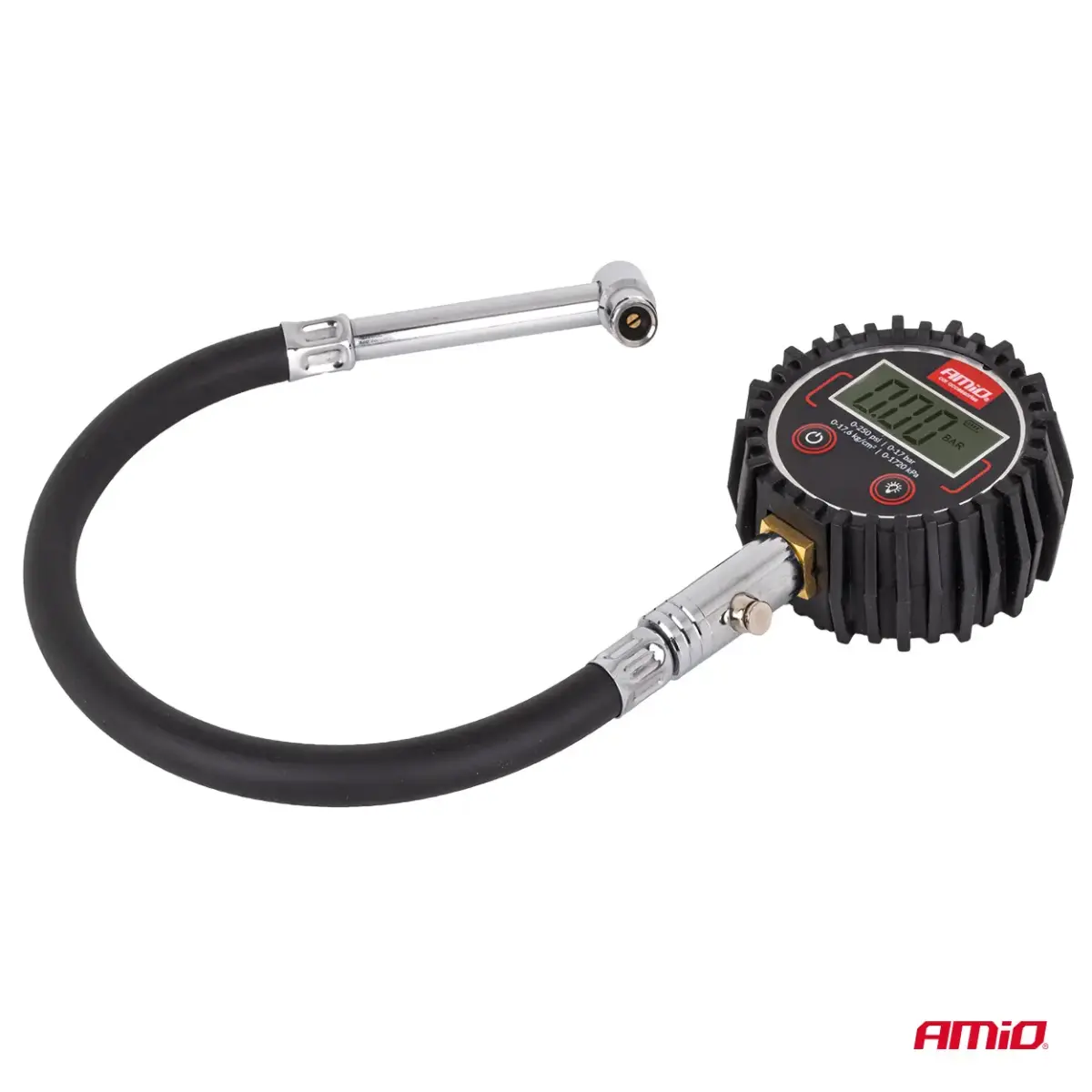 Digital Tire Pressure Gauge with Hose and Bleed Valve 17 bar AMIO-04465