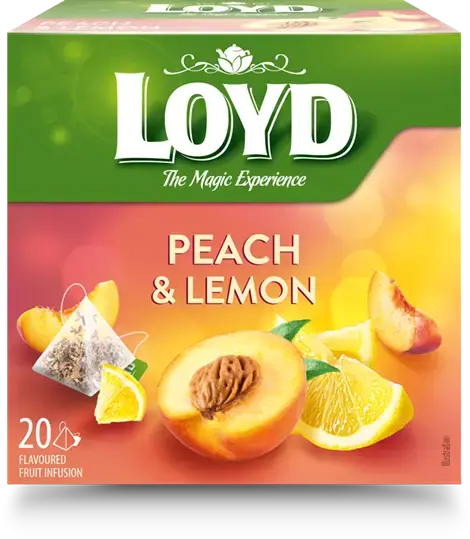 Augļu tēja LOYD ar persiku un citronu garšu, 20 x 2g