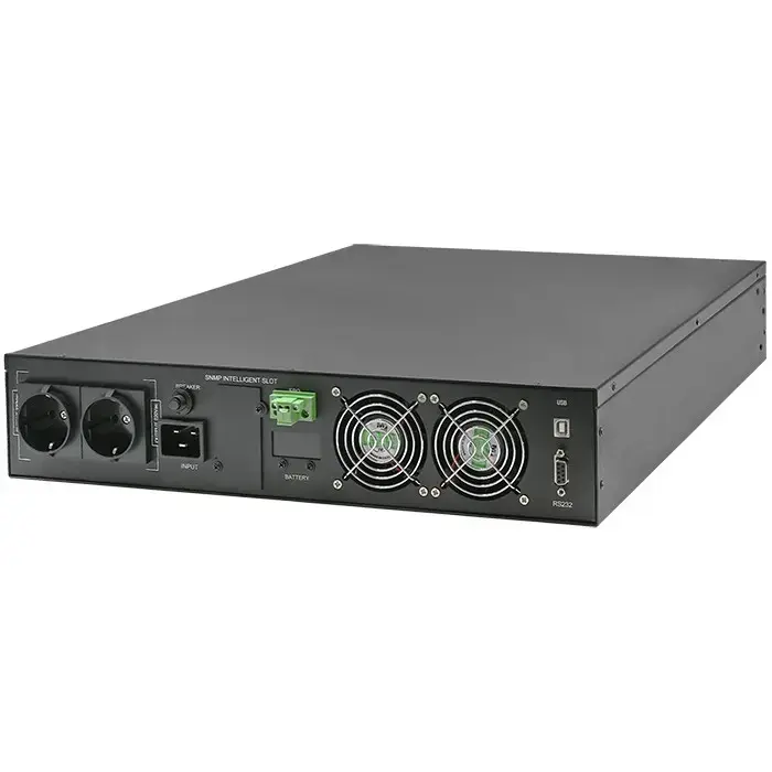 Qoltec Uninterruptible Power Supply UPS for RACK | 3kVA | 3000W | Power factor 1.0 | LCD | EPO | USB | On-line