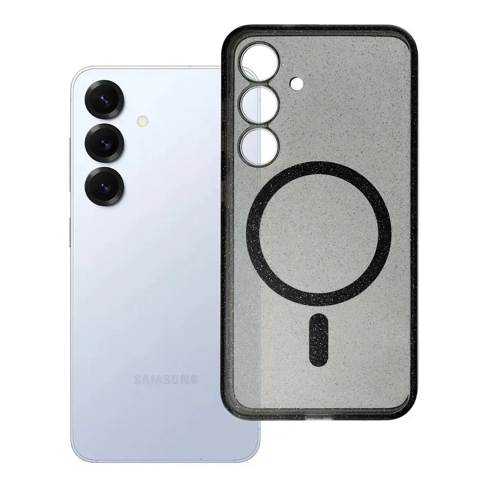 Clear Mag Cover чехол с поддержкой MagSafe для телефона Samsung Galaxy S25 (S931) чёрный