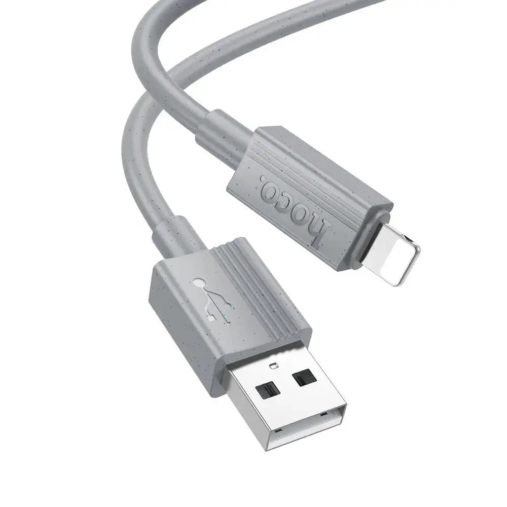 Hoco X107 datu pārraides un uzlādes vads | USB-A uz Lightning | 12W | 1m | pelēks