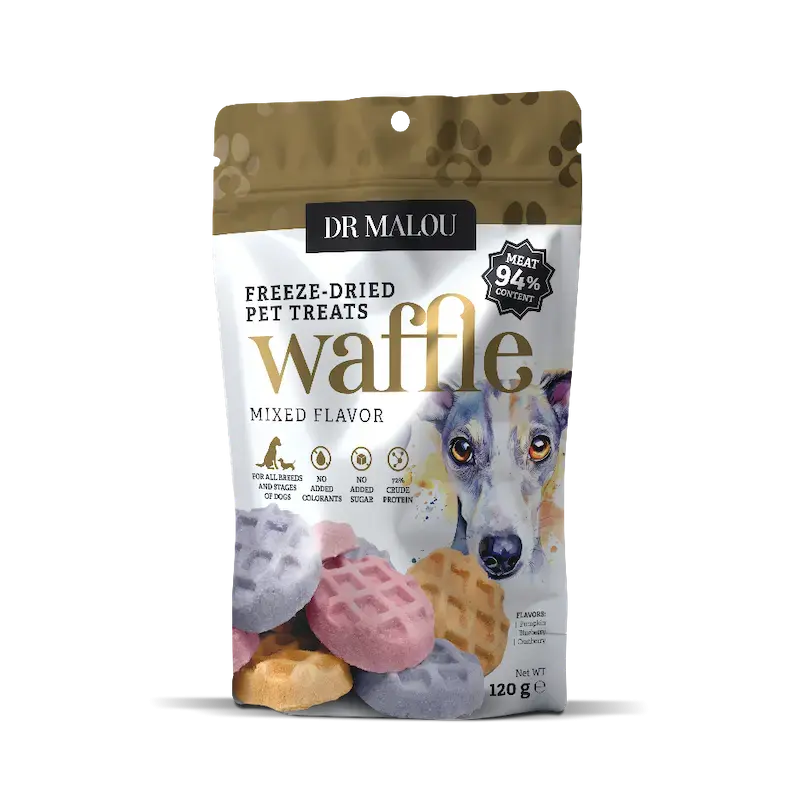 Gardumi suņiem - DR Malou, Freeze-dried chicken wafers (mix of flavors) 120g