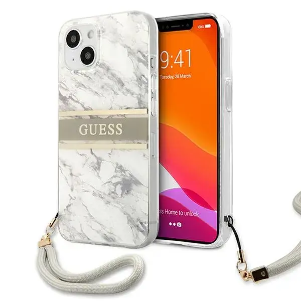 GUHCP13MKMABGR Guess TPU Marble Stripe Case for iPhone 13 Grey