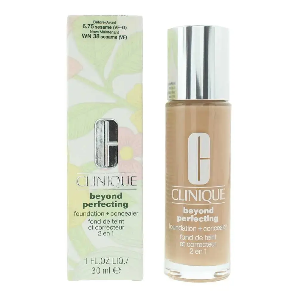 Clinique, Beyond Perfecting, Full Coverage, Liquid Foundation & Concealer 2-In-1, 38, Sesame, 30 ml