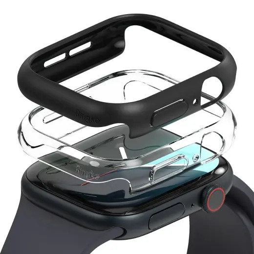 RINGKE SLIM 2-PACK APPLE WATCH 10 (46 ММ) ПРОЗРАЧНЫЙ И МАТОВЫЙ ЧЕРНЫЙ