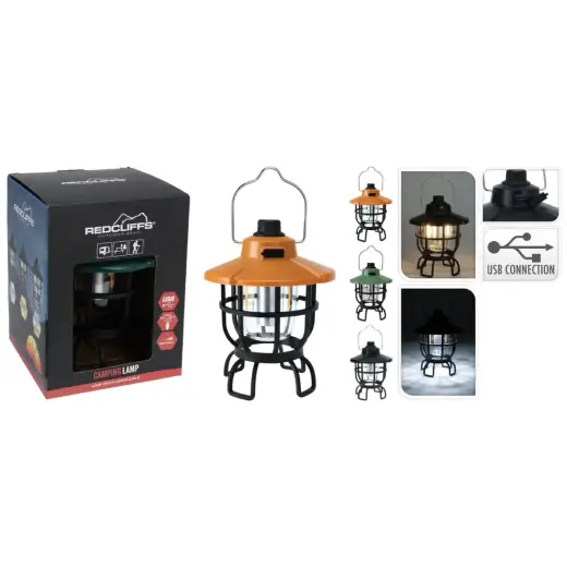 Kempinga lampa uzlādējama