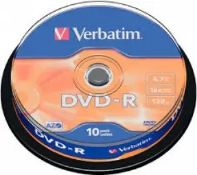 Kompaktdiski VERBATIM DVD-R DLP 4.7GB 16x, 10 gab./iepak., spindle