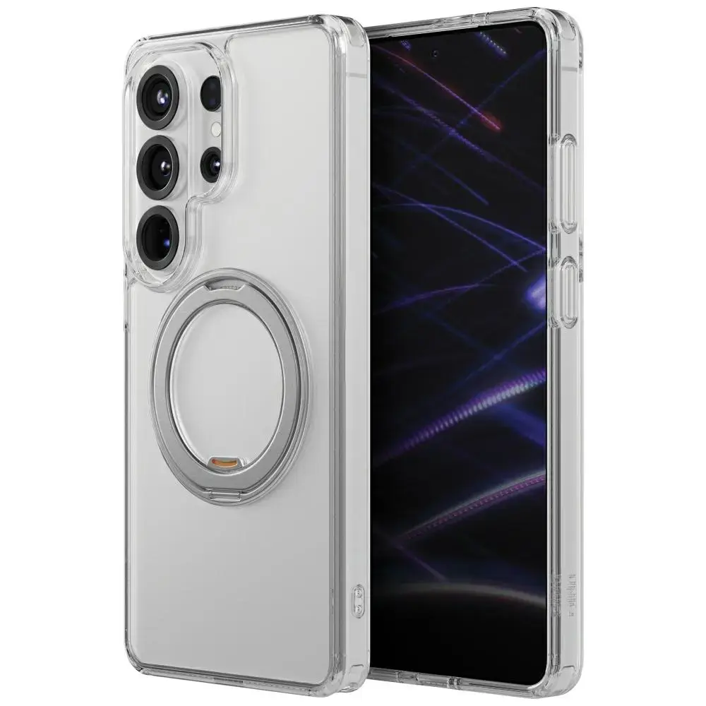 UNIQ Swivix 360 Rotating Kickstand maciņš ar statīvu telefonam Samsung Galaxy S26 Ultra caurspīdīgs