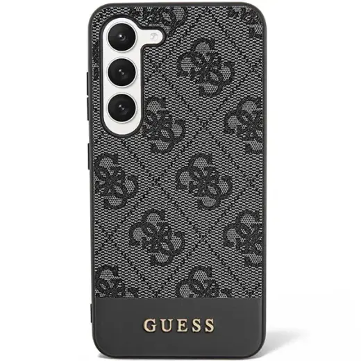 Guess GUHCS23SG4GLGR S23 S911 czarny|black hardcase 4G Stripe Collection
