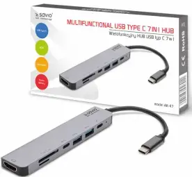 Savio Multifunctional USB Type C 7IN1 HUB 