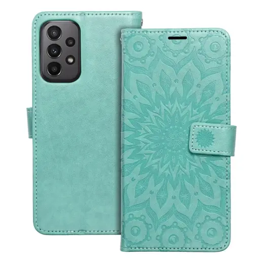 MEZZO mandala knyginio tipo telefono dėklas Samsung Galaxy A23 5G (A236) žalias
